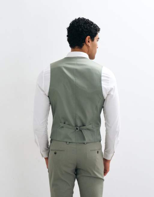 ASOS DESIGN - Kakigrøn skinny-habitvest, 4 af 5