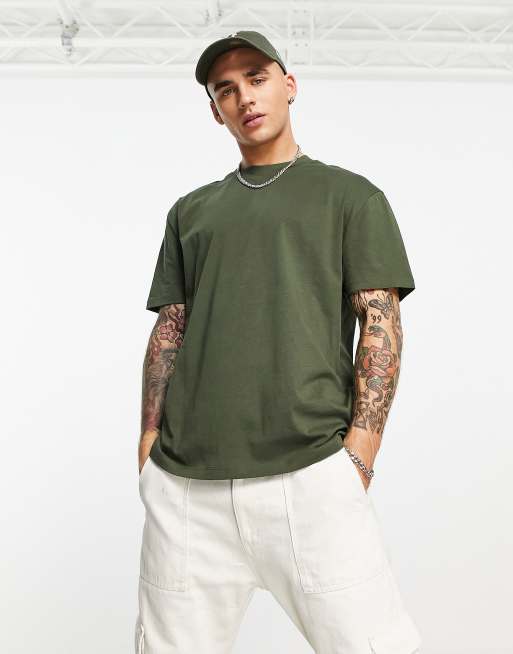 ASOS DESIGN - Kakigrøn T-shirt i afslappet pasform