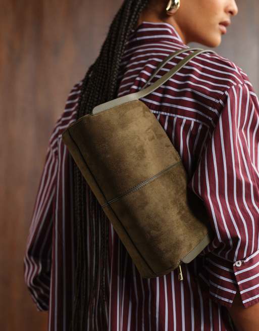 ASOS DESIGN - Kakigrøn tote-taske i imiteret ruskind, 4 af 4