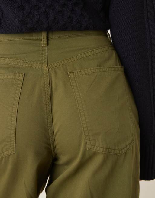 ASOS DESIGN - Kakigrønne bukser med tøndeformede ben og papirtekstur, 4 af 5