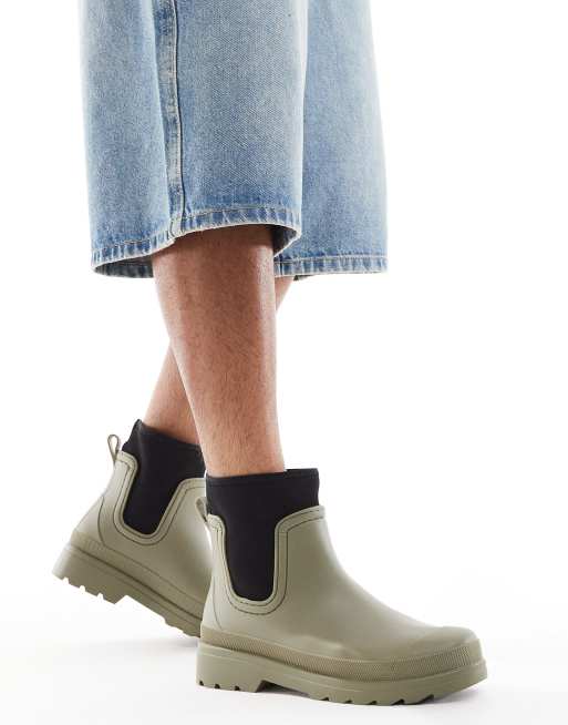 ASOS DESIGN - Kakigrønne Chelsea-gummistøvler, 3 af 4