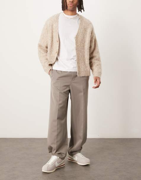 ASOS DESIGN - Kakigrønne elegante pull-on-bukser med vide ben og kantknapper - view 1