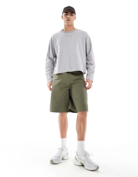 ASOS DESIGN - Kakigrønne lange shorts i kanvas - view 1