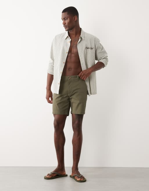 ASOS DESIGN - Kakigrønne mellemlange chinoshorts i skinny fit, 2 af 5
