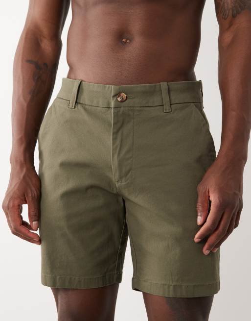 ASOS DESIGN - Kakigrønne mellemlange chinoshorts i skinny fit, 4 af 5