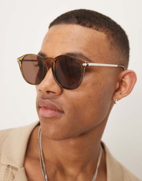 ASOS DESIGN - Kakigrønne runde solbriller med kakigrønne glas - view 1