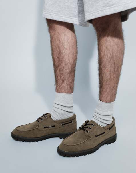 ASOS DESIGN - Kakigrønne sejlersko med snørebånd og rillet sål - view 1