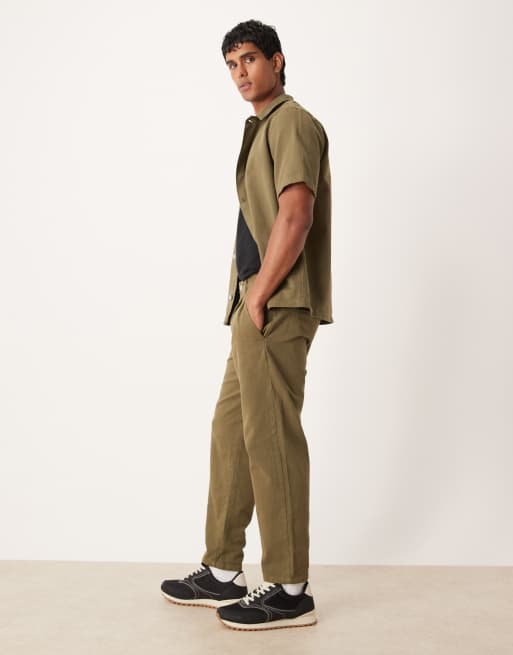 ASOS DESIGN - Kakigrønne tapered afslappede bukser, 3 af 5