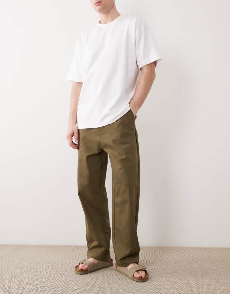 ASOS DESIGN - Kakigrønne tapered afslappede elastiske bukser - view 1