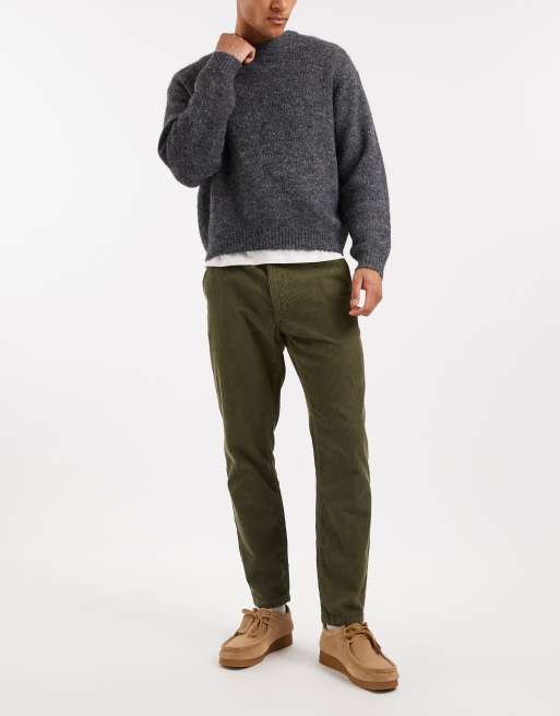 ASOS DESIGN - Kakigrønne tapered fløjlsbukser, 2 af 5