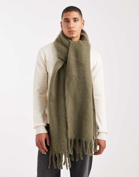 ASOS DESIGN - Kakigrønt og vævet halstørklæde med børstet finish - view 1
