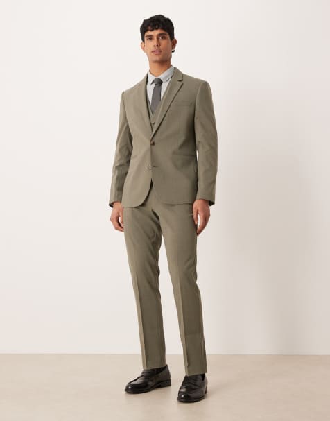 ASOS DESIGN - Kakigrønt slim-jakkesæt - view 1