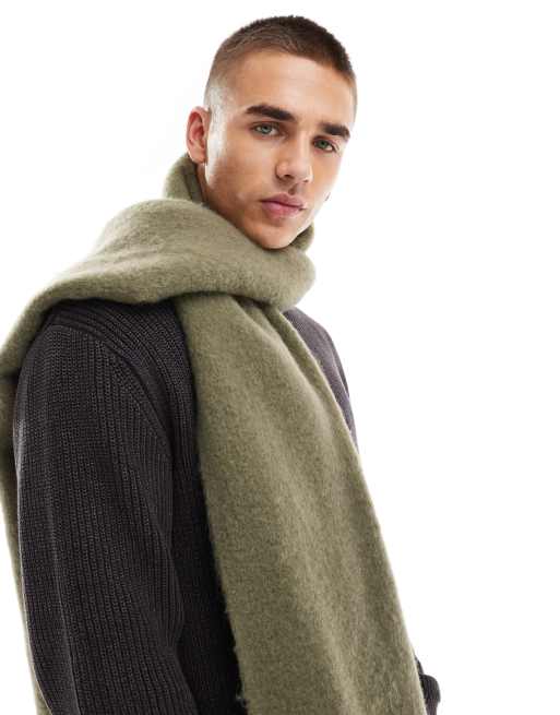 ASOS DESIGN - Kakigrønt vamset tørklæde i tæppestil, 4 af 4