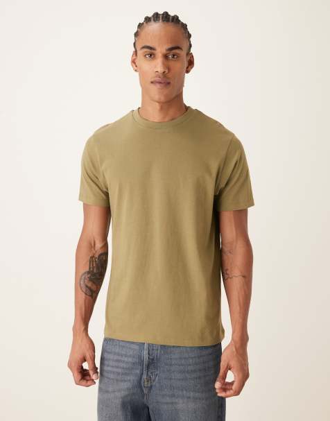ASOS DESIGN – Kakigrön, enkel t-shirt i regular fit - view 1