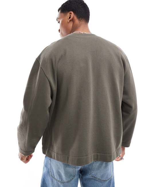 ASOS DESIGN – Kakigrön kofta i oversize av jersey, 4 av 4