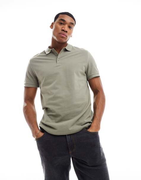 ASOS DESIGN – Kakigrön pikétröja - view 1