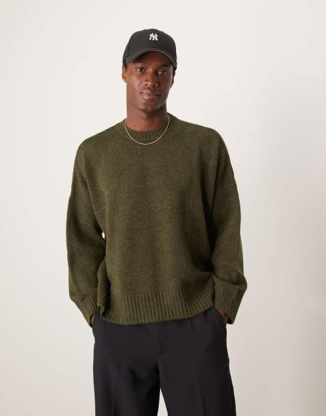 ASOS DESIGN - Kakimeleret super-oversized trøje i vamset strik i firkantet pasform - view 1