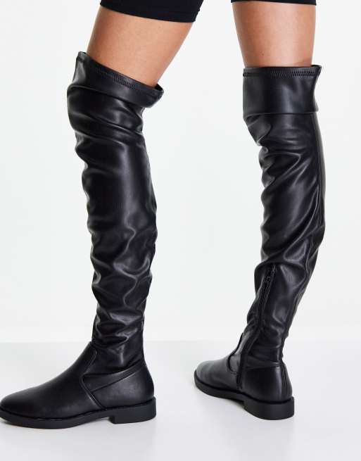 ASOS DESIGN Kalani over the knee boots in black