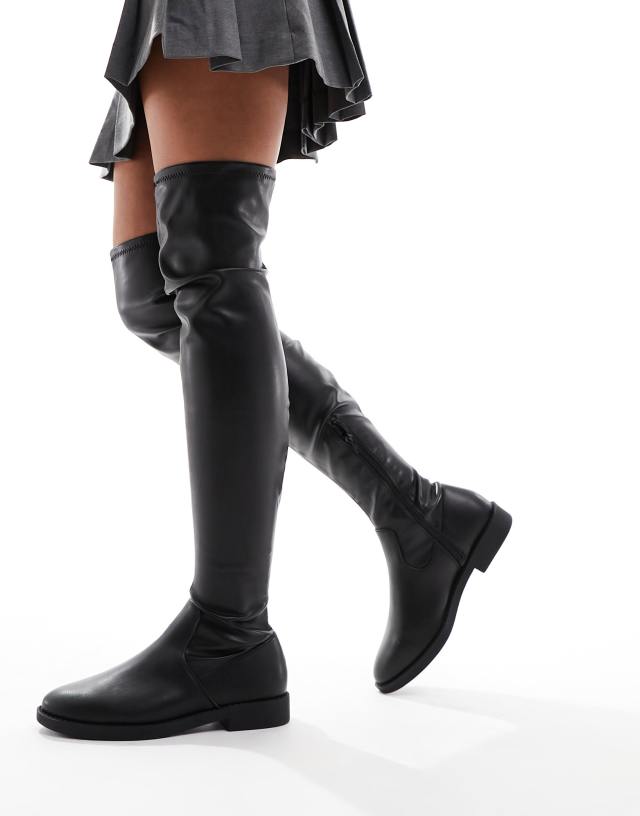 ASOS DESIGN Kalani over the knee boots in black