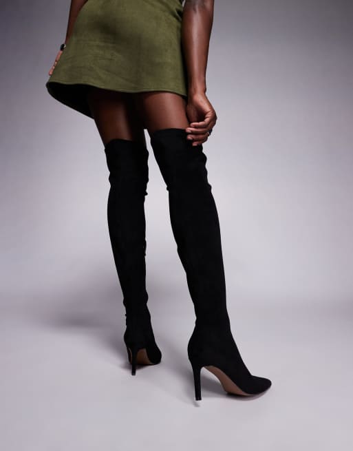 ASOS DESIGN - Kalani - Sorte højhælede overknee-støvler, 4 af 4