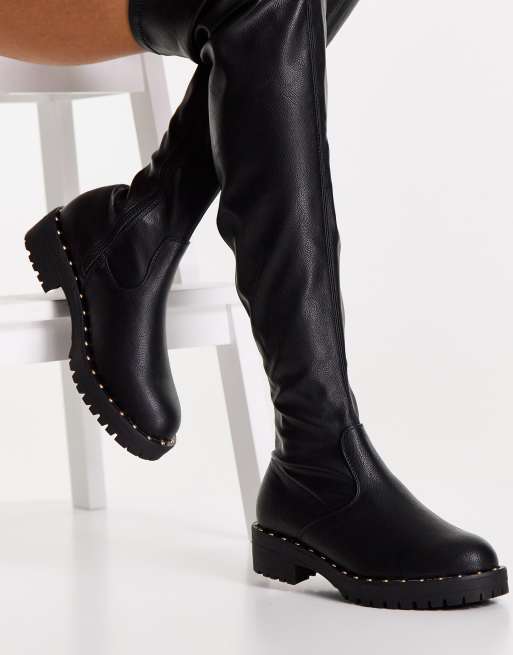 Asos katcher over 2024 the knee boots