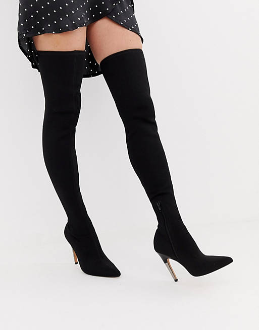 ASOS DESIGN Kally knitted thigh high boots