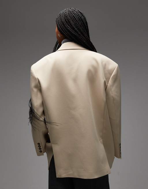 ASOS DESIGN - Kamelbrun dobbeltradet blazer med oversized pasform, 2 af 4