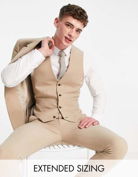 ASOS DESIGN – Kamelbrun kostymväst i supersmal passform - view 1