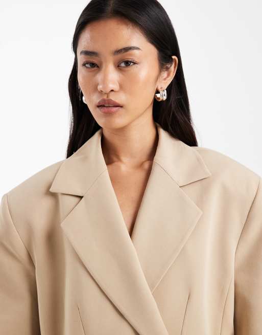 ASOS DESIGN - Kamelbrun oversized blazer med A-form, 4 af 4