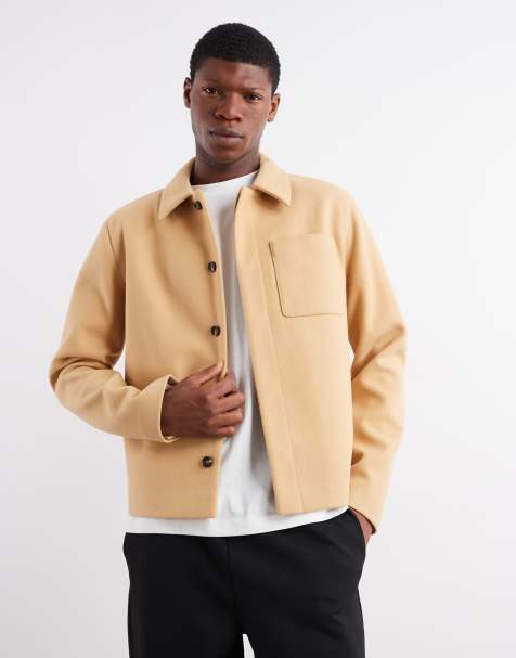 ASOS DESIGN - Kamelbrun skjortejakke i uldlook - view 1
