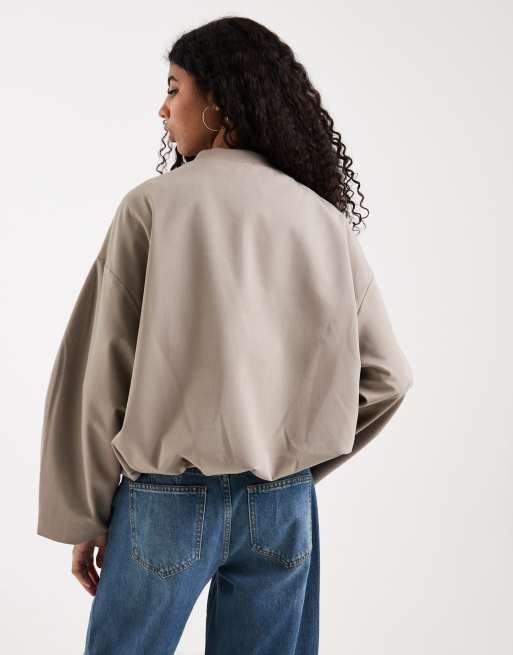 ASOS DESIGN - Kamelbrun skræddersyet bomber-jakke, 4 af 4