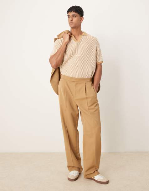 ASOS DESIGN - Kamelbrune habitbukser med vide ben - view 1