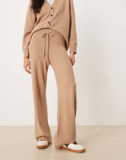 ASOS DESIGN - Kamelbrune mellemtunge bukser med vide ben - Del af sæt, 2 af 5