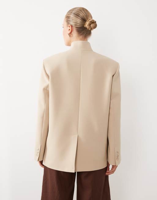 ASOS DESIGN – Kamelfärgad kavaj med ståkrage och omlottdesign, 4 av 4