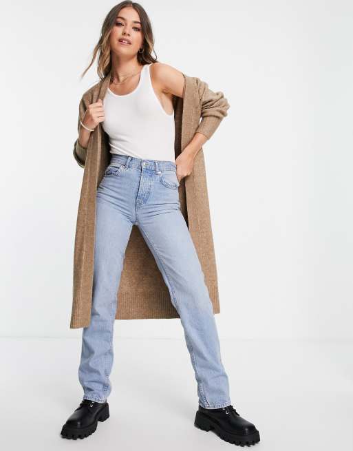 ASOS DESIGN - Kamelfarvet fluffy maxicardigan med voluminøse ærmer, 2 af 4