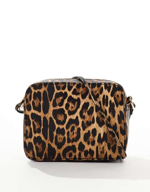 ASOS DESIGN – Kameratasche in Braun zum Umhängen mit Leopardenmuster, 2 von 4