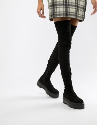 asos flat knee high boots