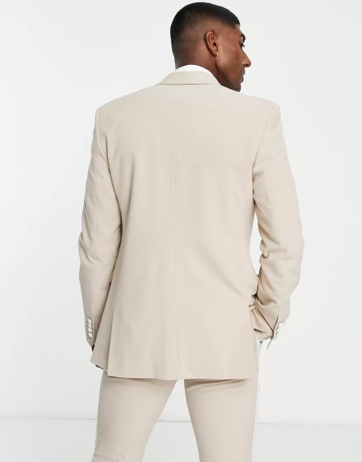 ASOS DESIGN – Kamiennobeżowa bardzo obcisła marynarka smokingowa, 2 z 4