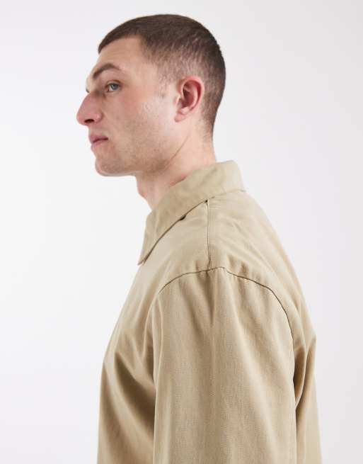 ASOS DESIGN – Kamiennobeżowa bawełniana kurtka Harrington, 4 z 5
