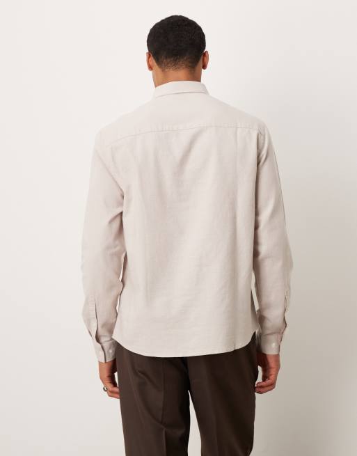 ASOS DESIGN – Kamiennobeżowa koszula oxford o regularnym kroju, 3 z 5
