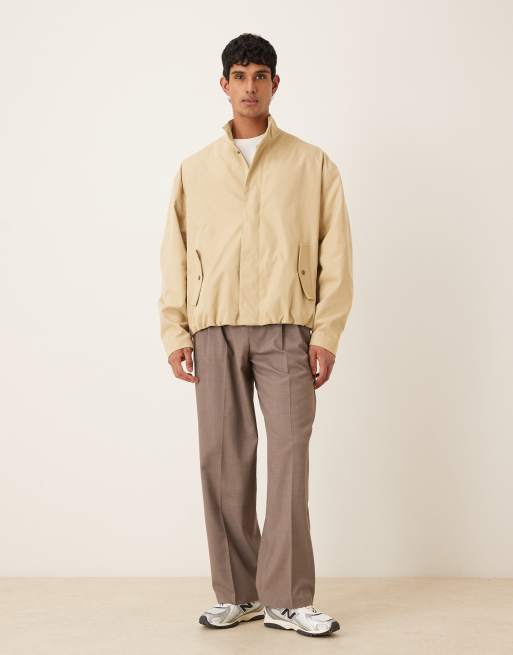 ASOS DESIGN – Kamiennobeżowa kurtka oversize z wysokim kołnierzem, 3 z 5