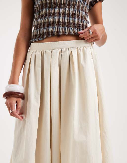 ASOS DESIGN – Kamiennobeżowa obszerna spódnica midi, 4 z 5