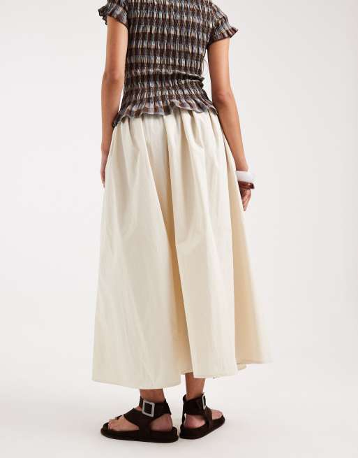 ASOS DESIGN – Kamiennobeżowa obszerna spódnica midi, 5 z 5