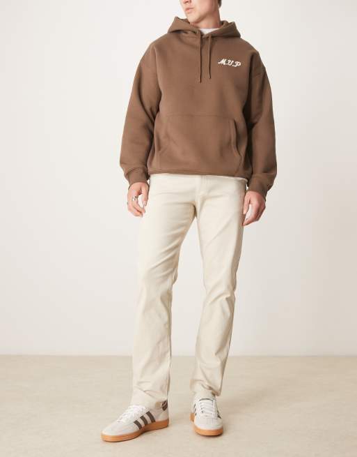 ASOS DESIGN – Kamiennobeżowe dopasowane chinosy