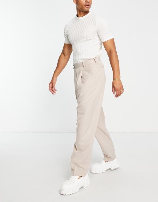 ASOS DESIGN – Kamiennobeżowe eleganckie spodnie z balonowymi nogawkami, 2 z 4