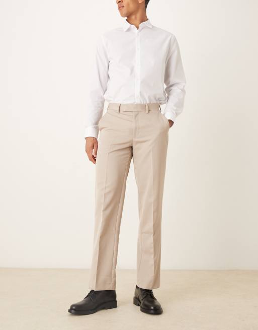 ASOS DESIGN – Kamiennobeżowe eleganckie spodnie z prostymi nogawkami, 2 z 5