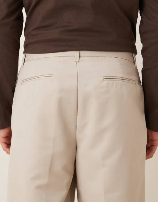 ASOS DESIGN – Kamiennobeżowe eleganckie spodnie z szerokimi nogawkami, 5 z 5