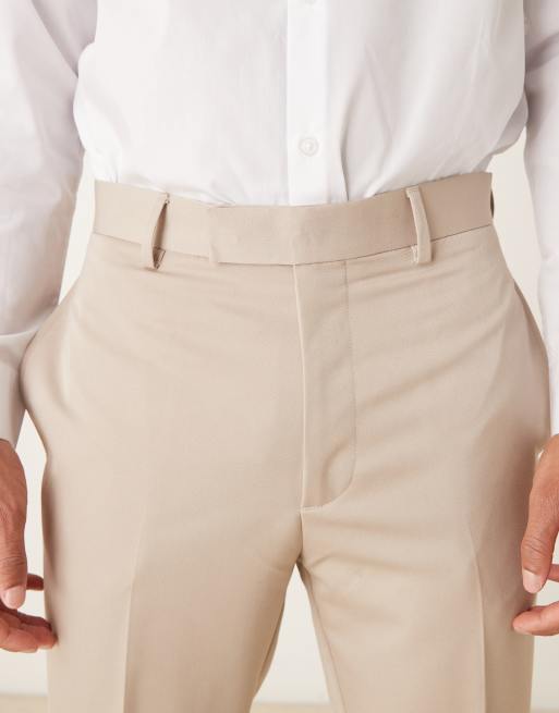 ASOS DESIGN – Kamiennobeżowe eleganckie zwężane spodnie, 4 z 5