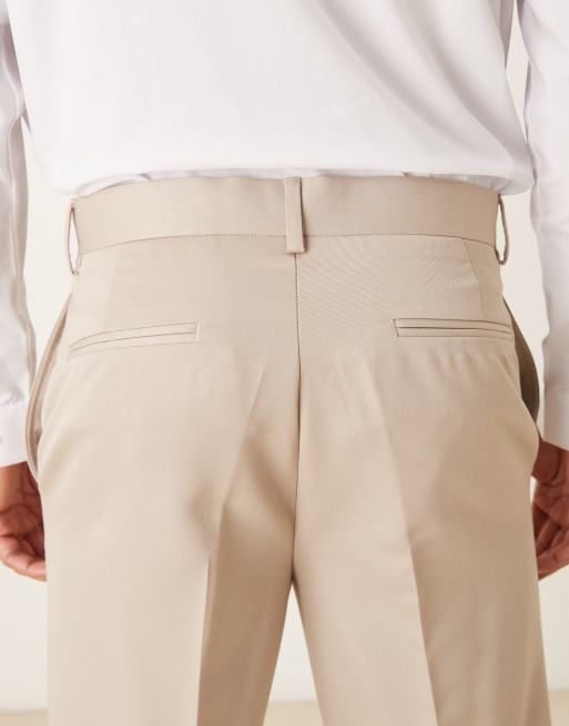 ASOS DESIGN – Kamiennobeżowe eleganckie zwężane spodnie, 5 z 5