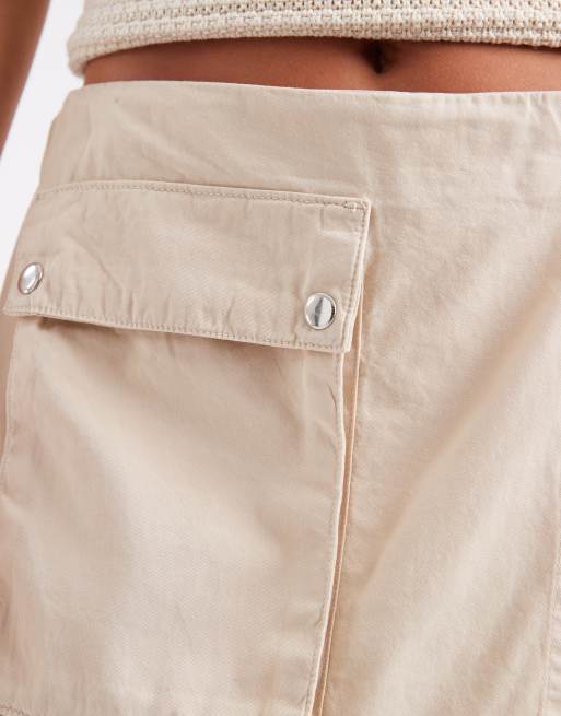 ASOS DESIGN – Kamiennobeżowe spodnie ze spódnicą w stylu utility, 4 z 5
